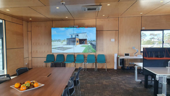 digital screen within the legacy living lab building