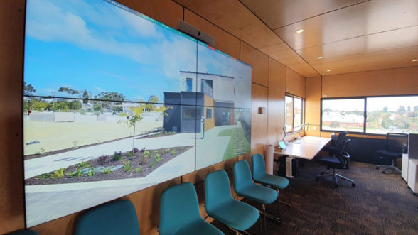 digital screen within the legacy living lab building